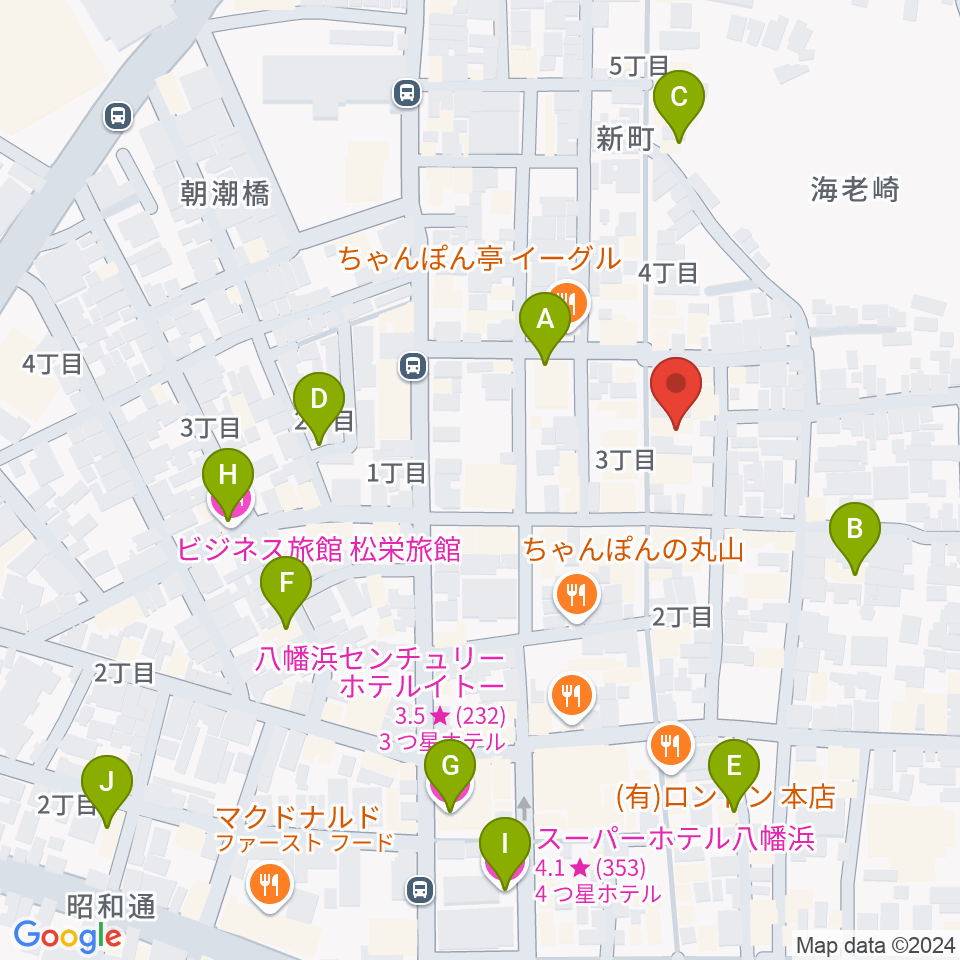 カジタ楽器店 八幡浜店周辺のホテル一覧地図