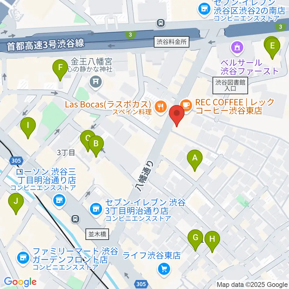 川上楽器 渋谷本店ショールーム周辺のホテル一覧地図