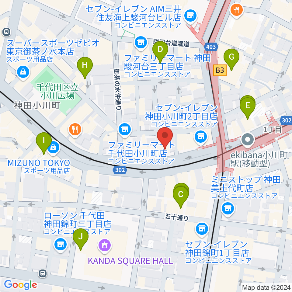 カワセ楽器周辺のホテル一覧地図