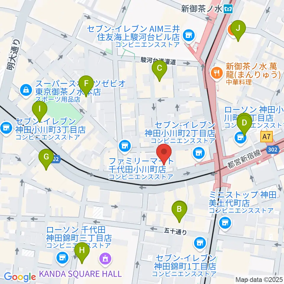 カワセ楽器周辺のホテル一覧地図
