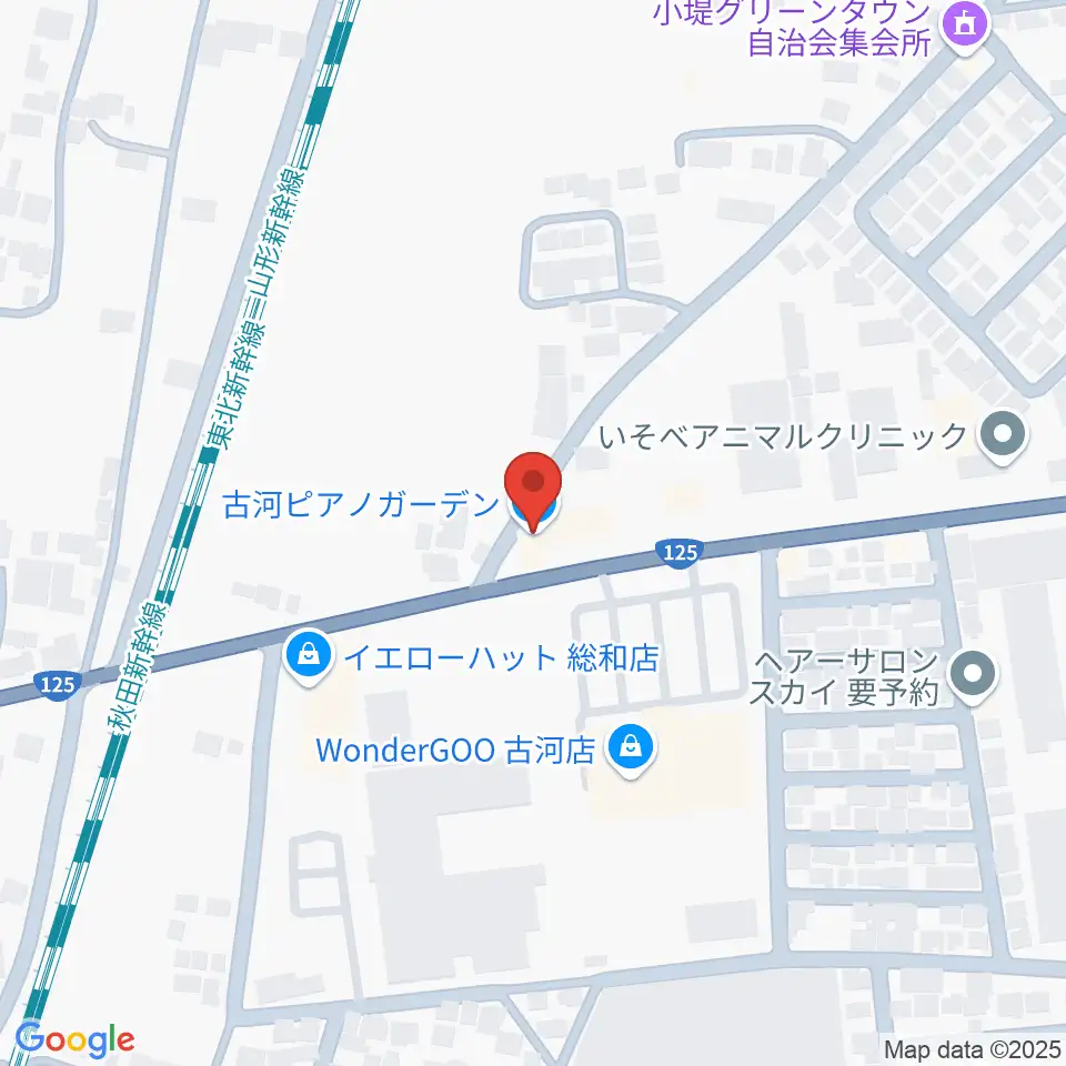 古河ピアノガーデン周辺のホテル一覧地図
