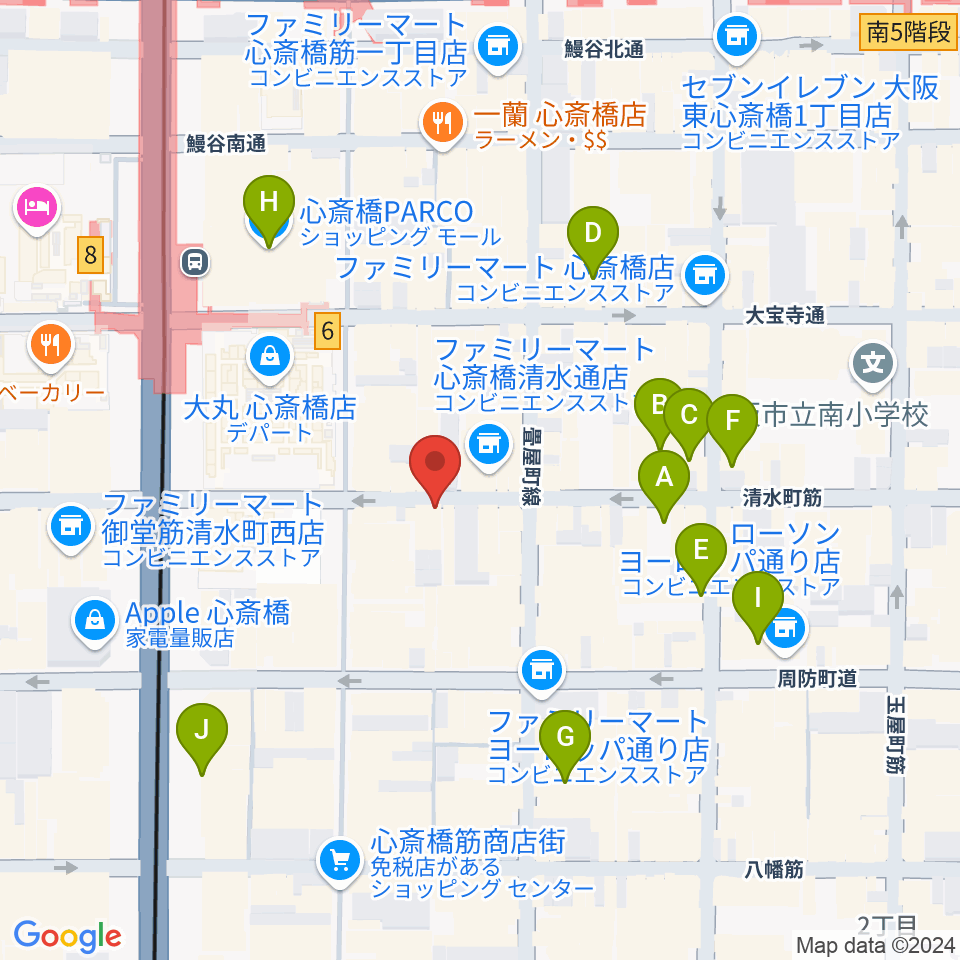 国際楽器社周辺のホテル一覧地図