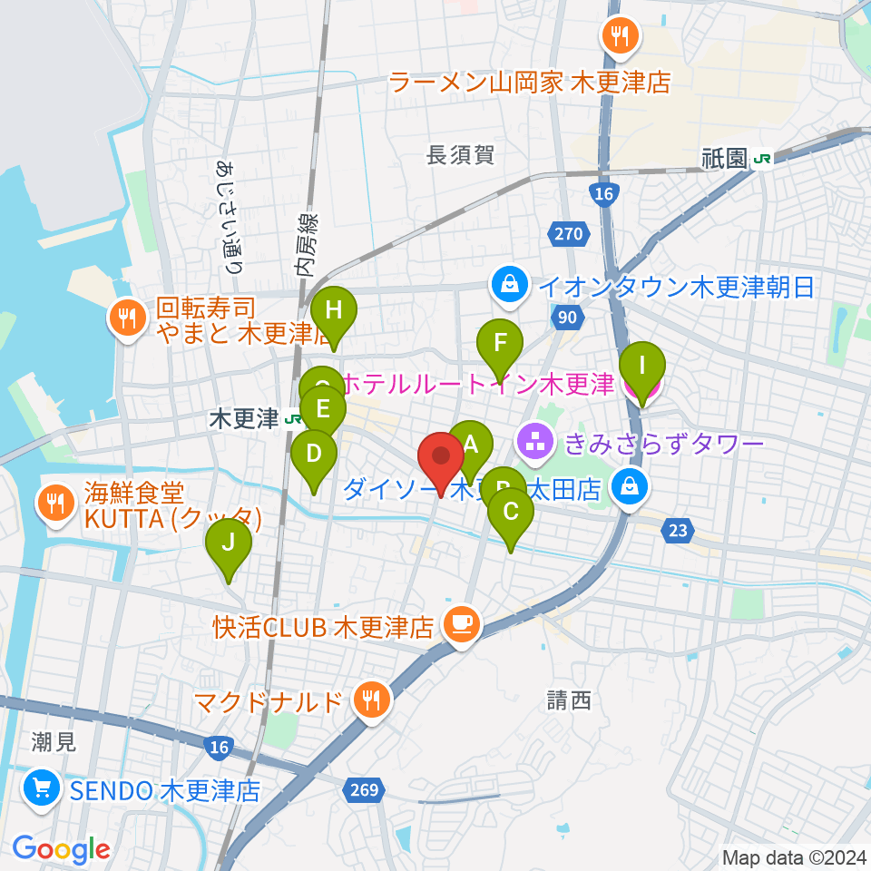 コンドー楽器 本店ショールーム周辺のホテル一覧地図