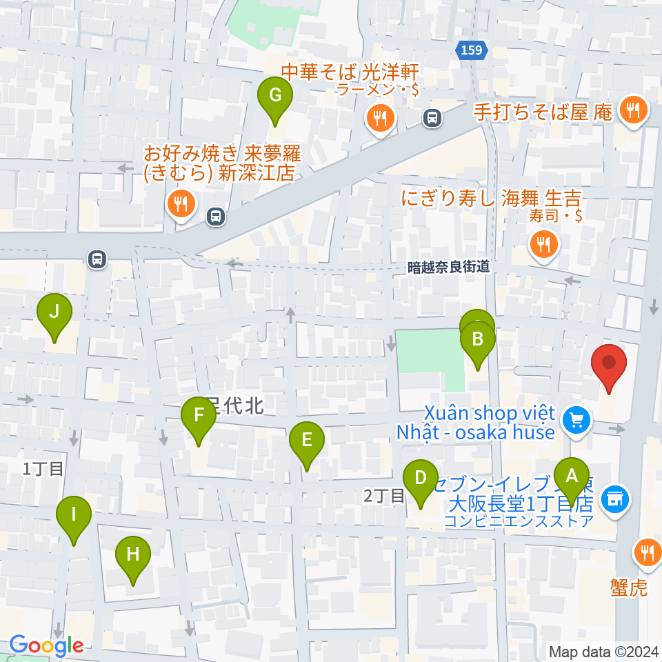 小阪楽器店 布施本店周辺のホテル一覧地図