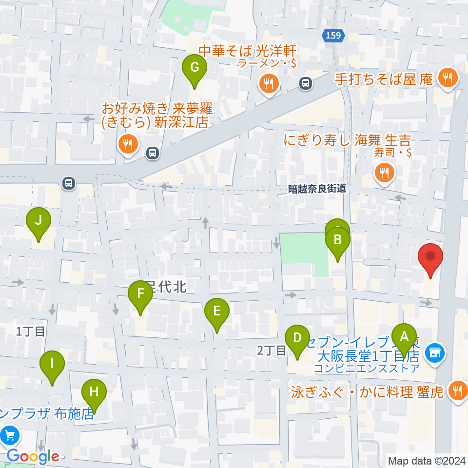 小阪楽器店 布施本店周辺のホテル一覧地図