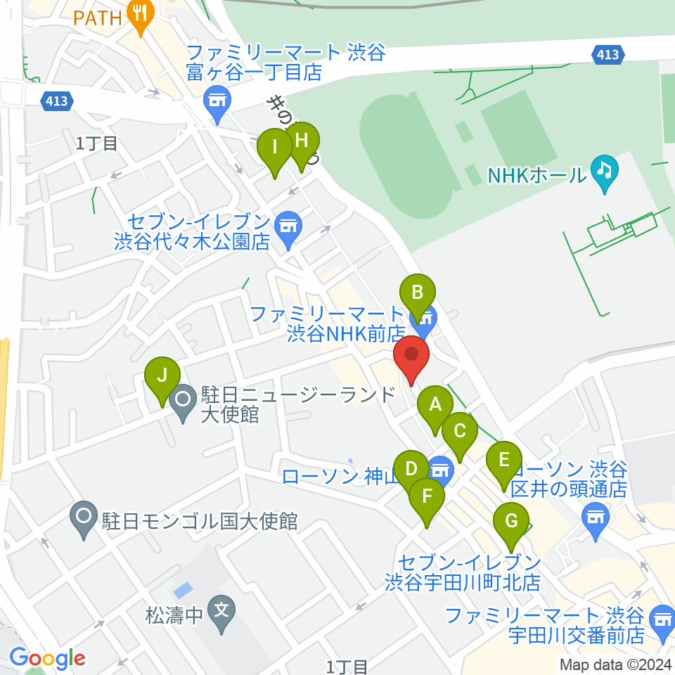 三田村楽器店周辺のホテル一覧地図