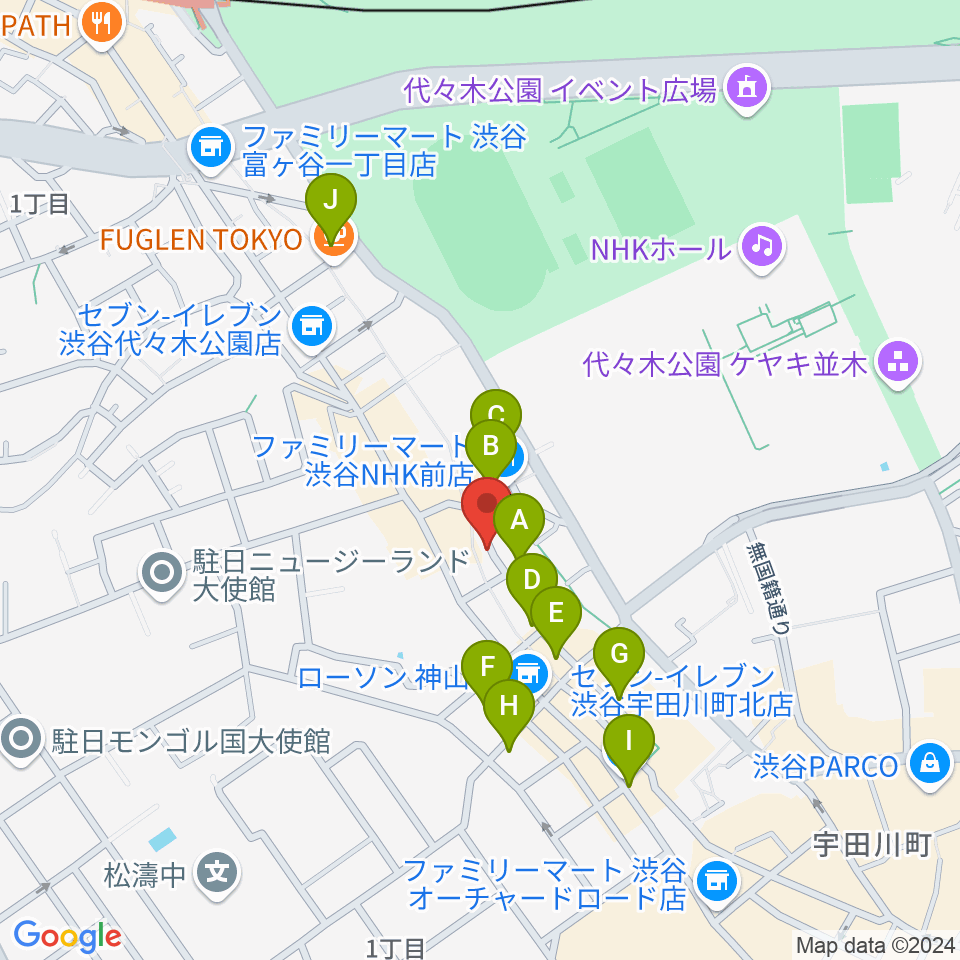 三田村楽器店周辺のホテル一覧地図