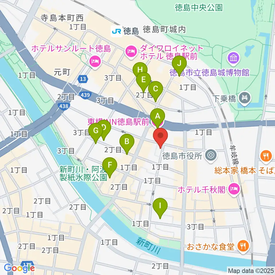 黒崎楽器本店周辺のホテル一覧地図