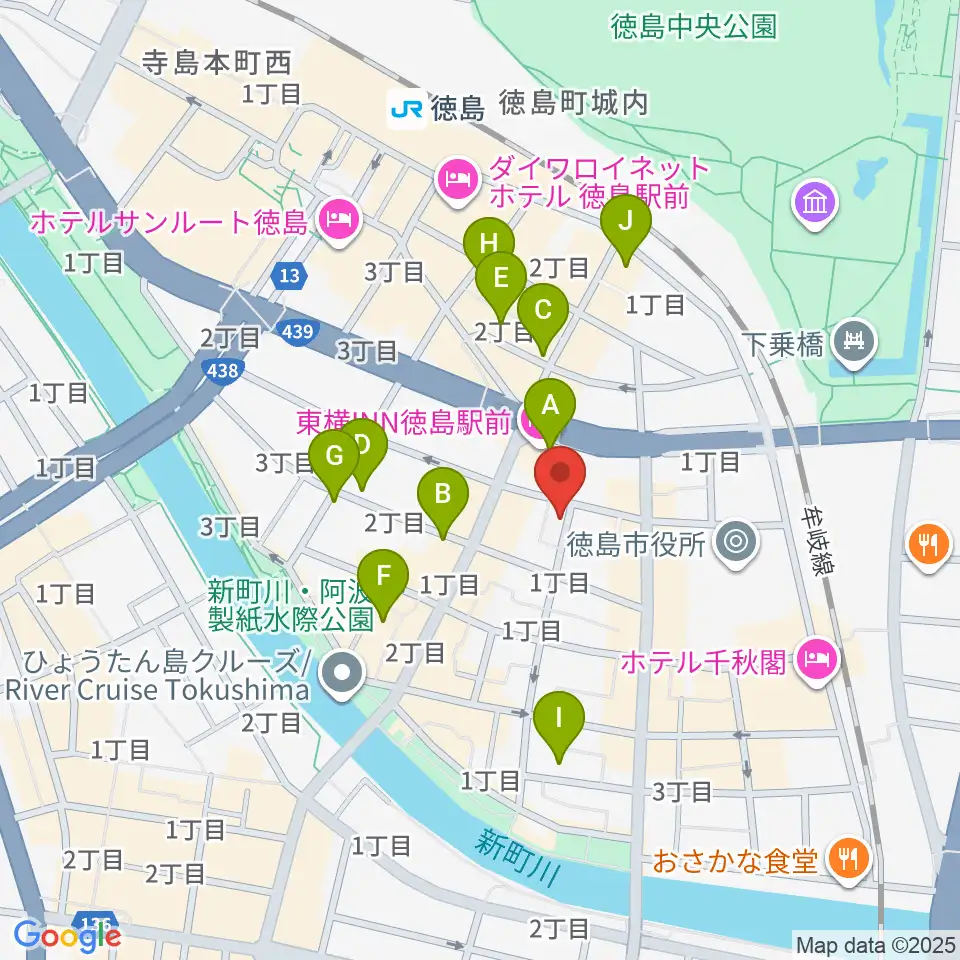 黒崎楽器本店周辺のホテル一覧地図