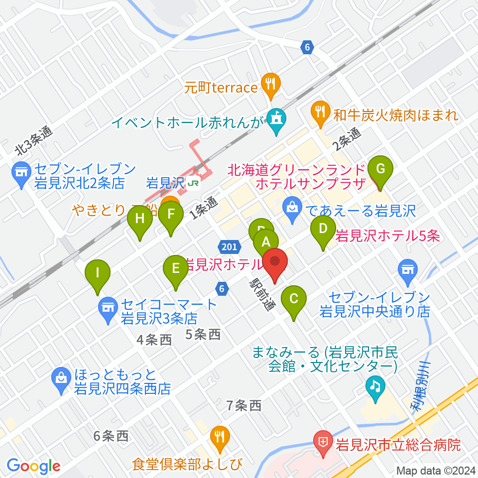 北海道教育楽器 ミュージックショップバンバン周辺のホテル一覧地図
