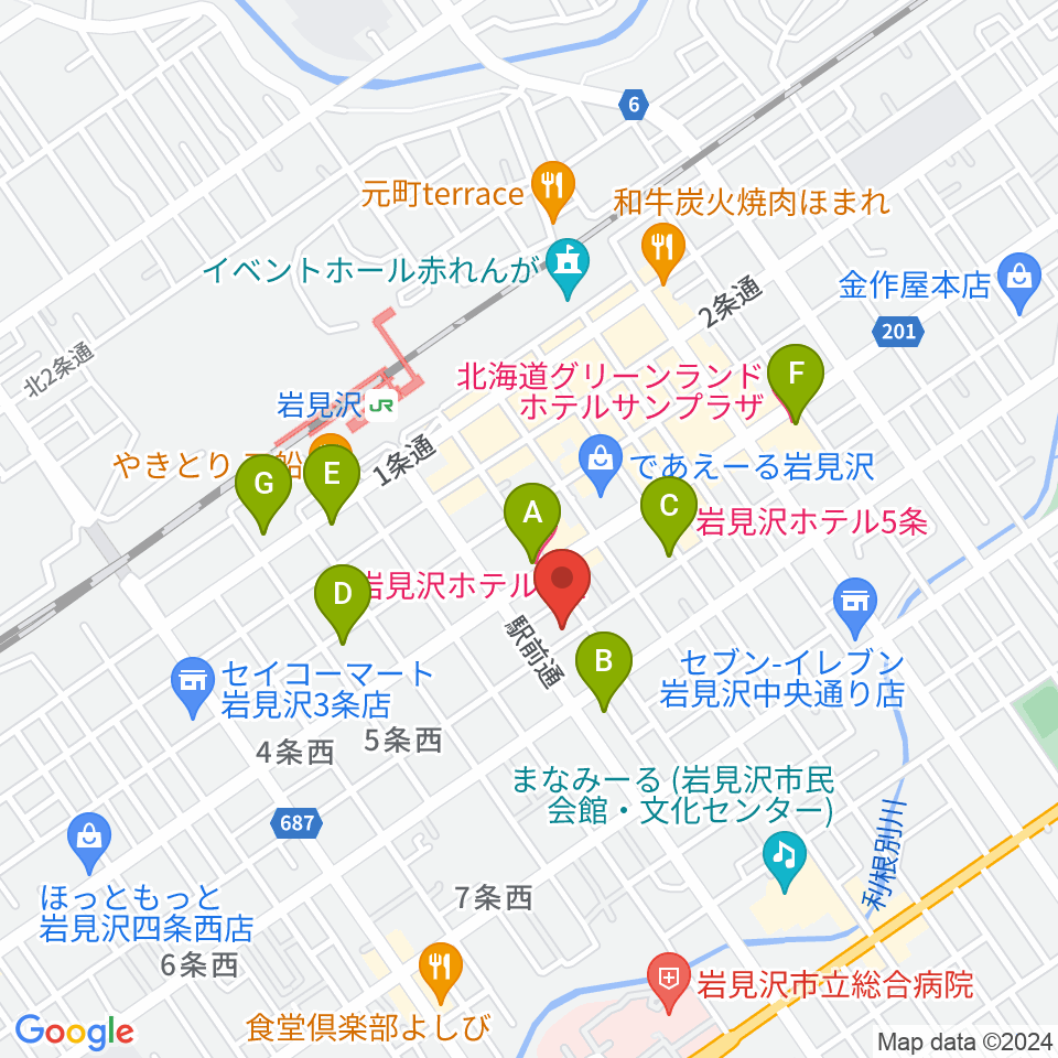 北海道教育楽器 ミュージックショップバンバン周辺のホテル一覧地図