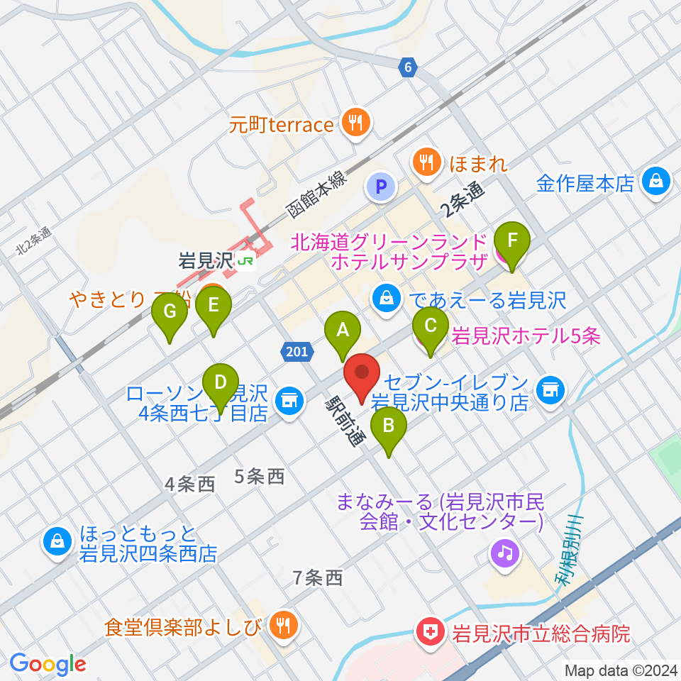 北海道教育楽器 ミュージックショップバンバン周辺のホテル一覧地図