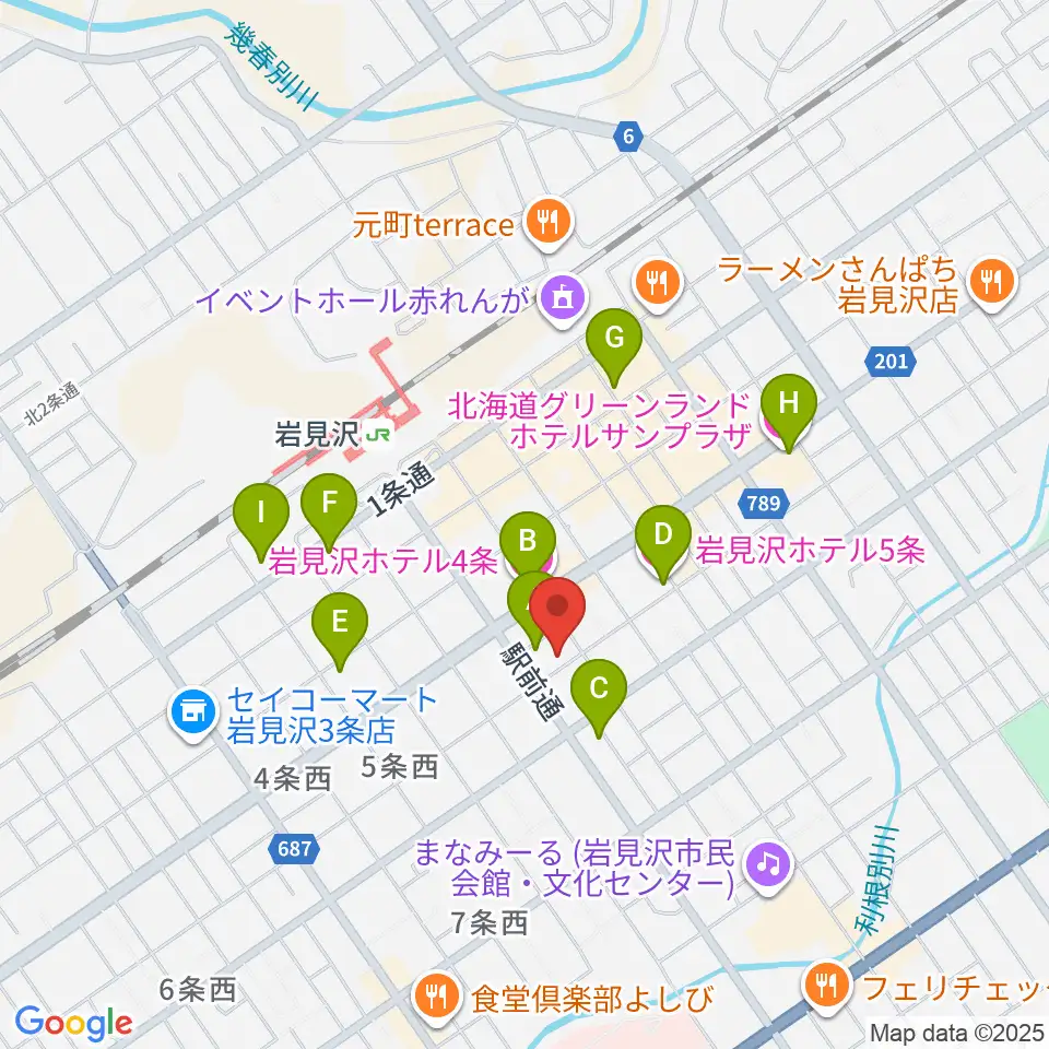 北海道教育楽器 ミュージックショップバンバン周辺のホテル一覧地図
