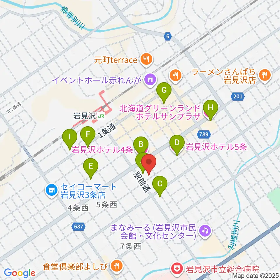 北海道教育楽器 ミュージックショップバンバン周辺のホテル一覧地図
