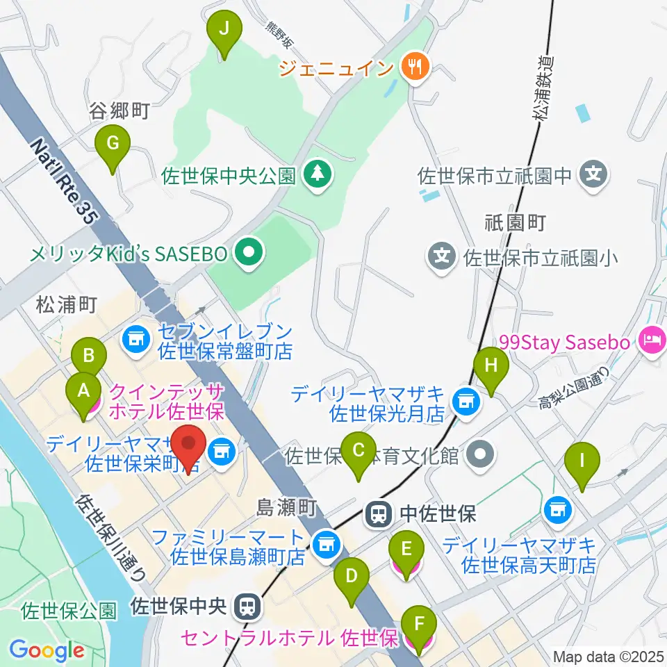 前川楽器店周辺のホテル一覧地図