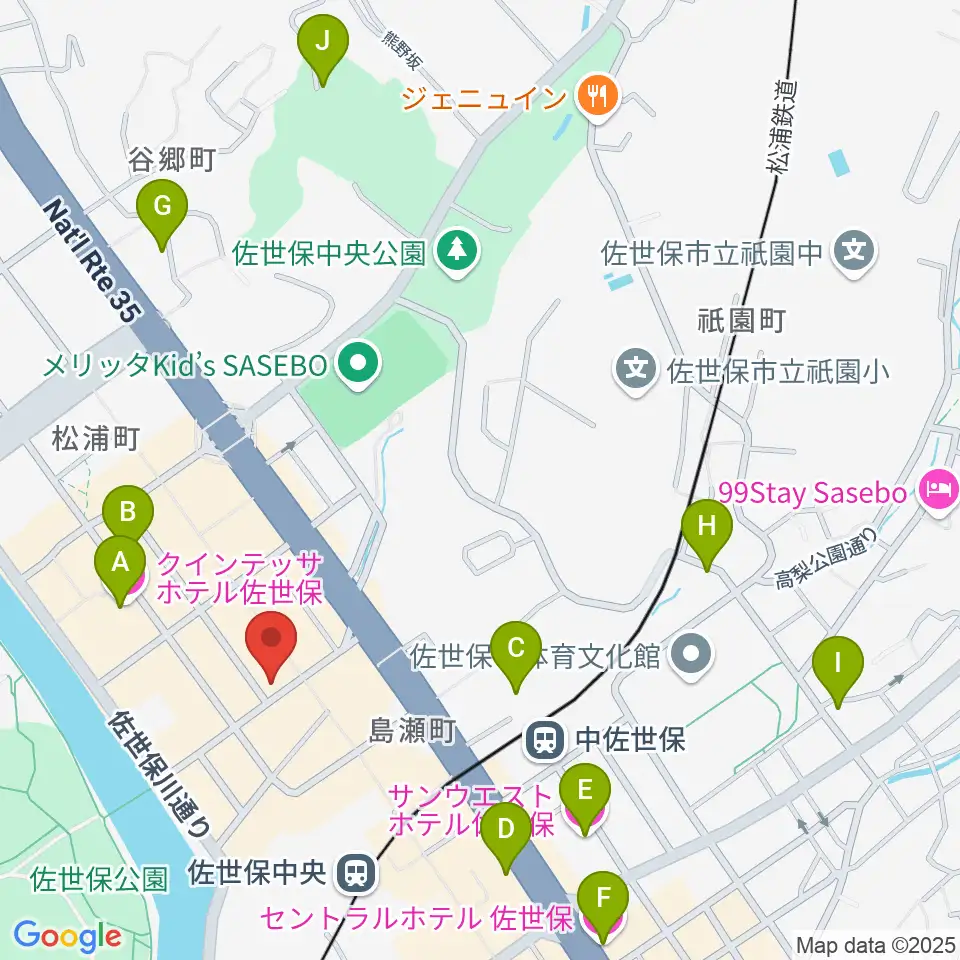 前川楽器店周辺のホテル一覧地図