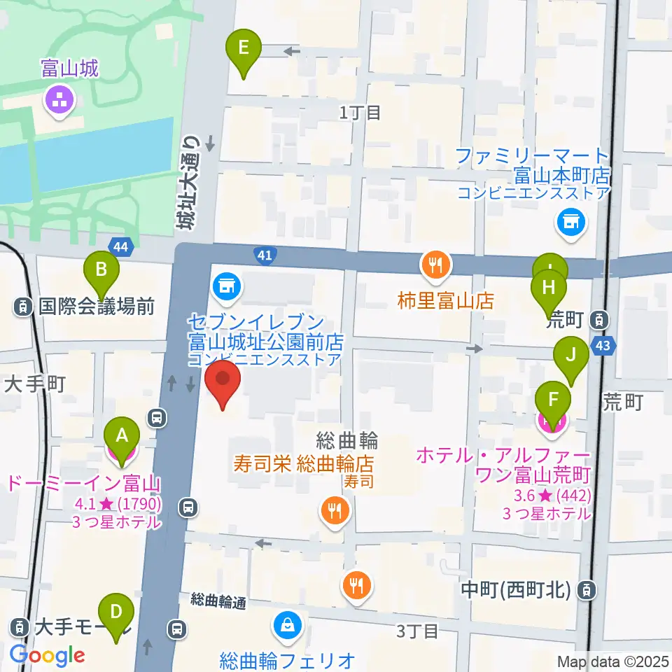 ミヤコ楽器店周辺のホテル一覧地図