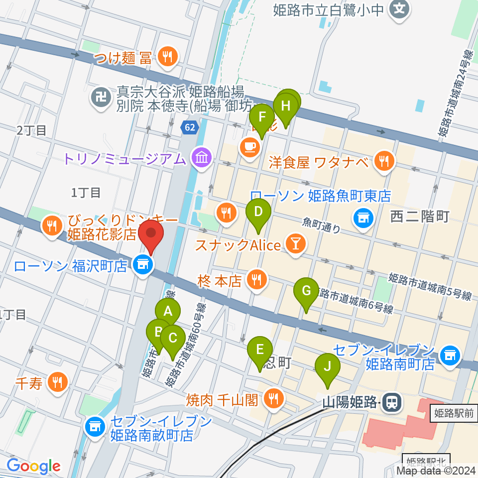 エムズサウンドギターショップ周辺のホテル一覧地図