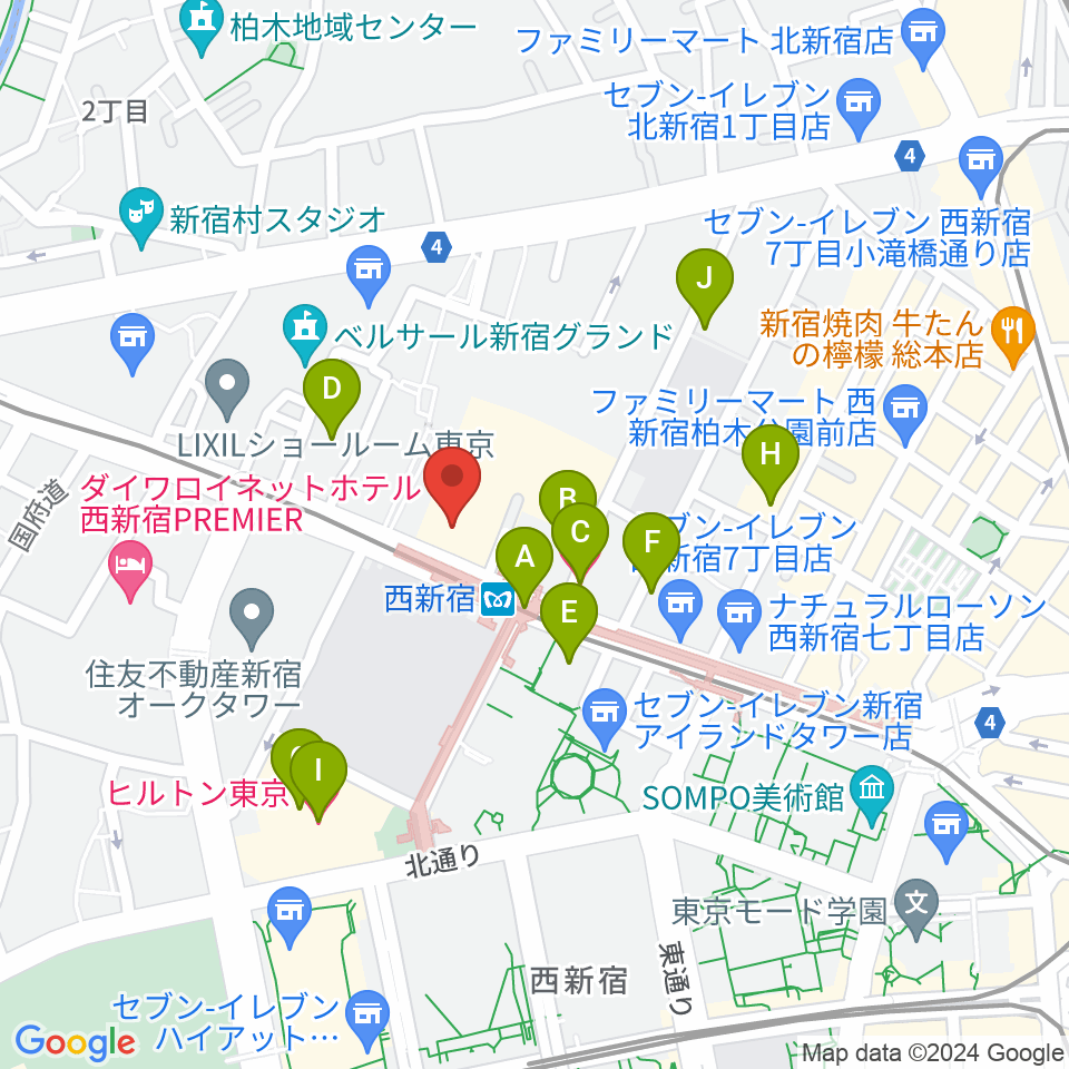 村松楽器 新宿店周辺のホテル一覧地図