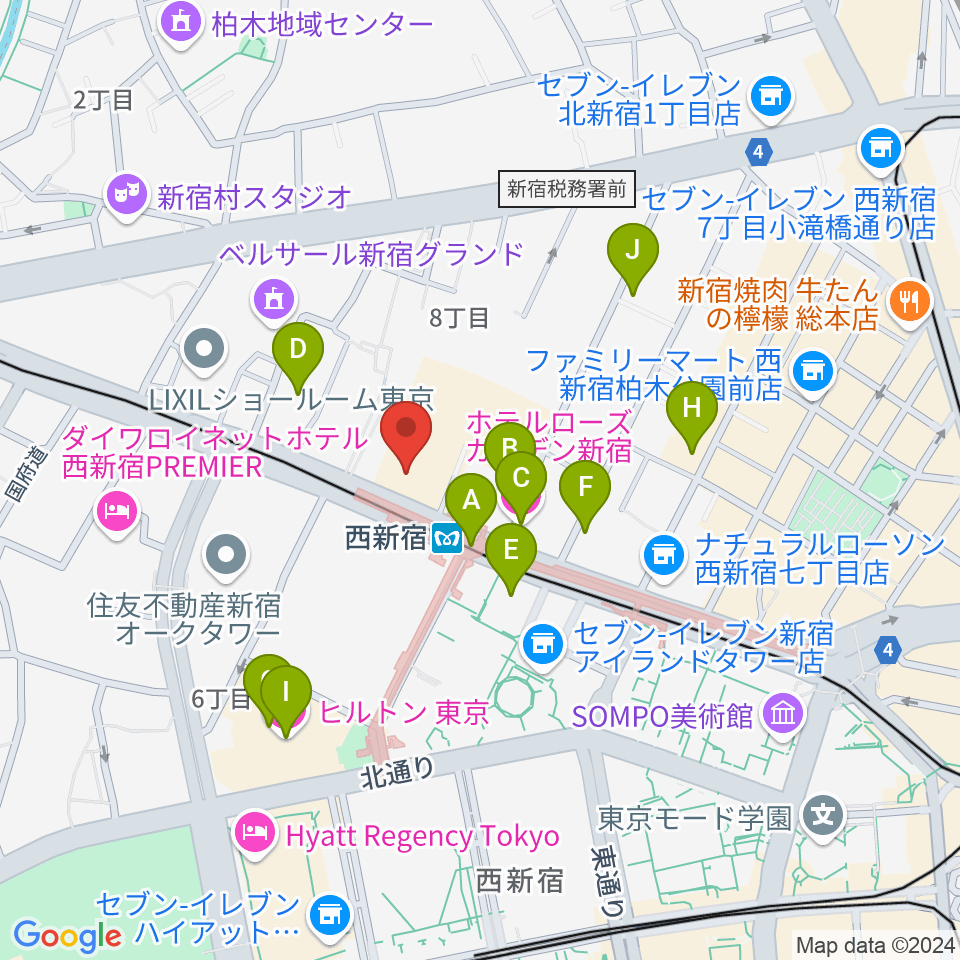 村松楽器 新宿店周辺のホテル一覧地図