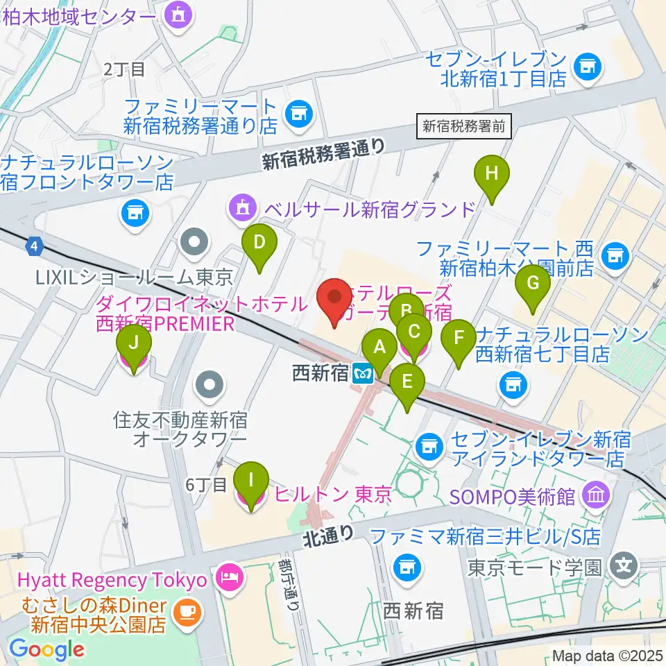 村松楽器 新宿店周辺のホテル一覧地図