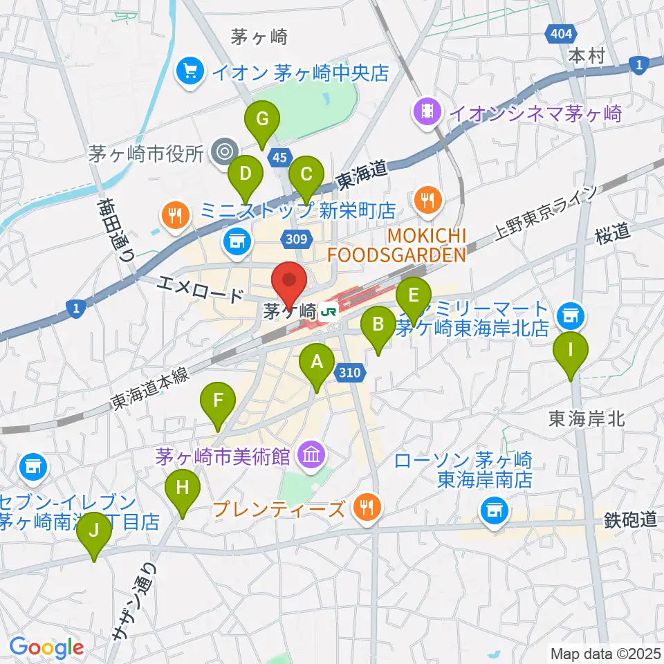 長谷川楽器北口店周辺のホテル一覧地図