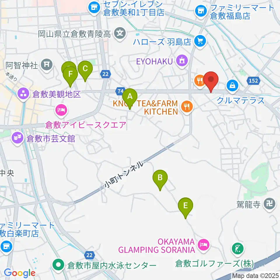 六ツ森楽器店周辺のホテル一覧地図