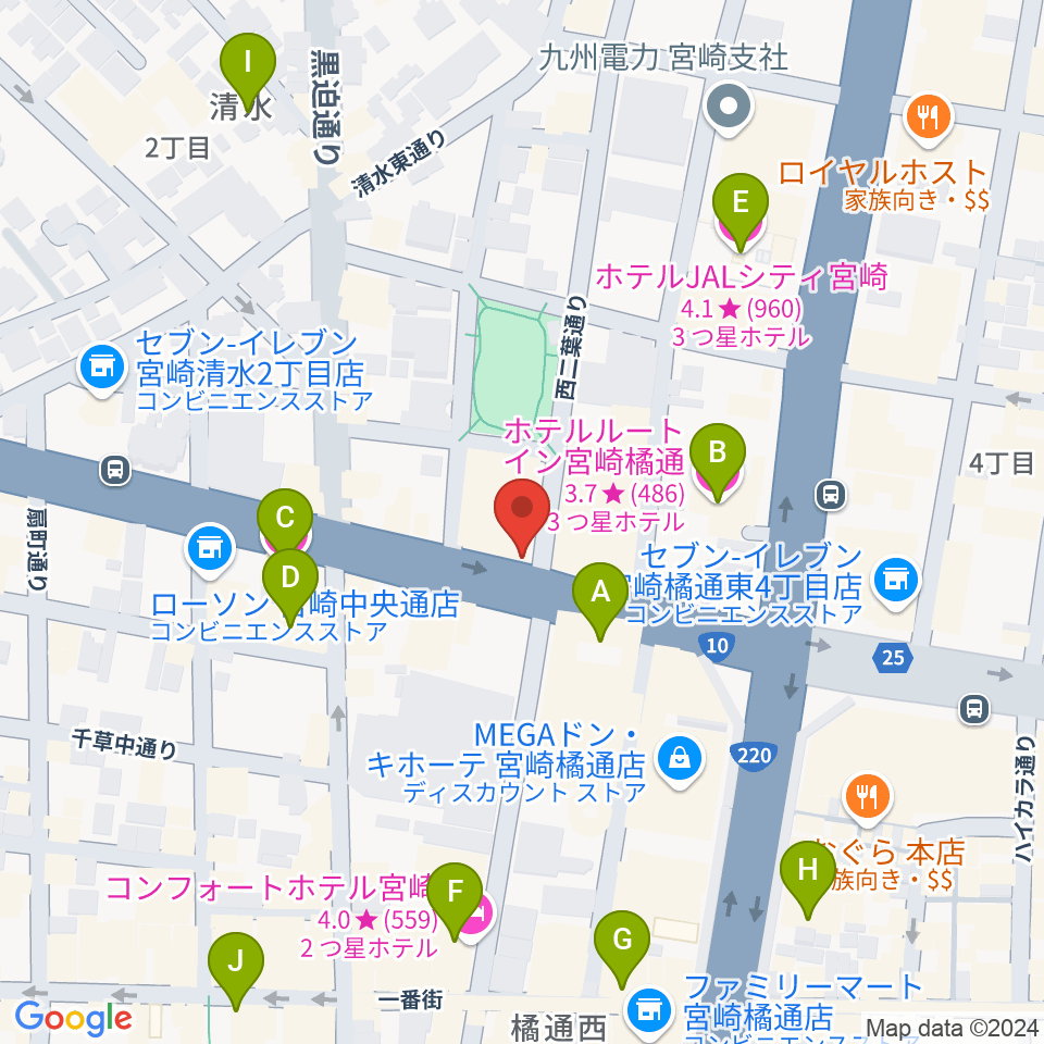 西村楽器 micc本店周辺のホテル一覧地図