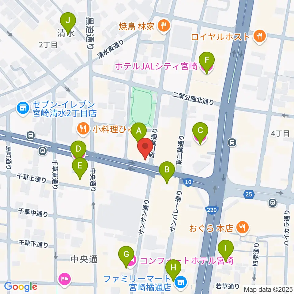 西村楽器 micc本店周辺のホテル一覧地図