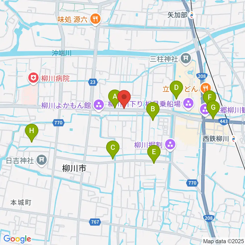 小川楽器 柳川店周辺のホテル一覧地図