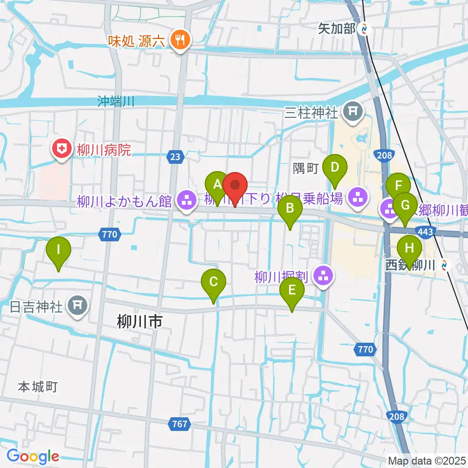 小川楽器 柳川店周辺のホテル一覧地図