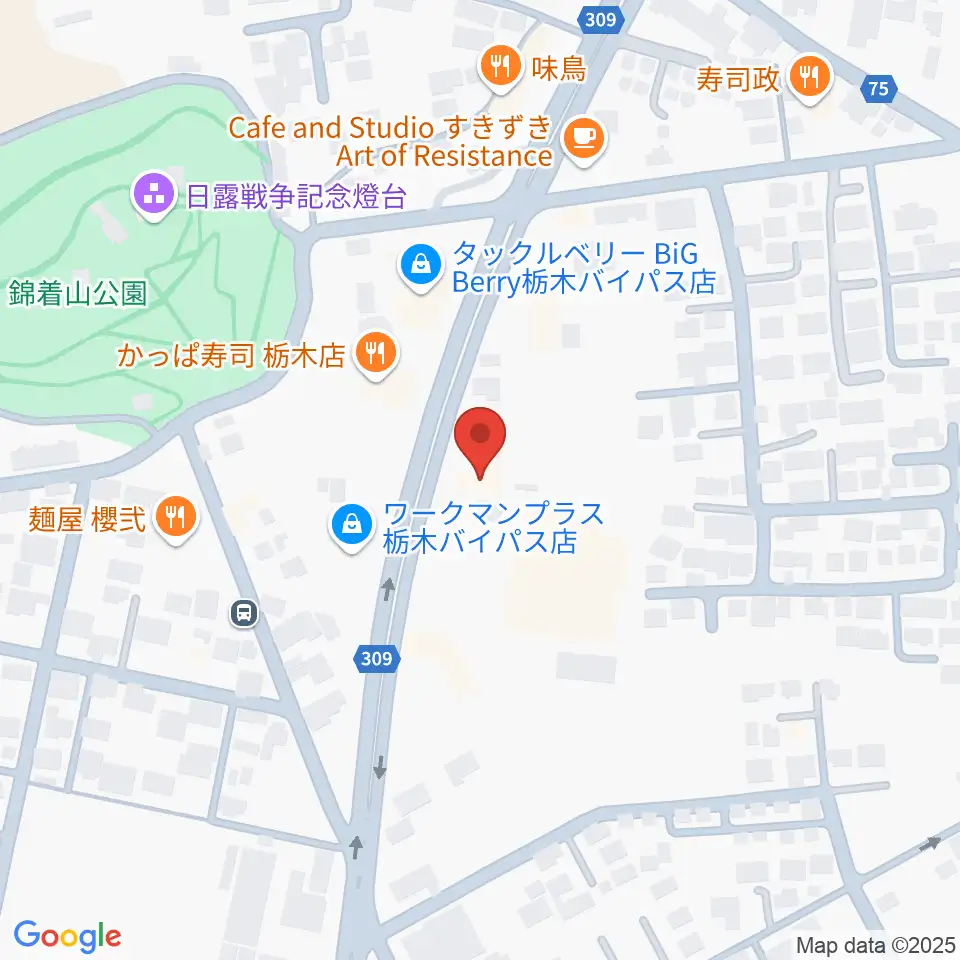 オオノ楽器 栃木店周辺のホテル一覧地図