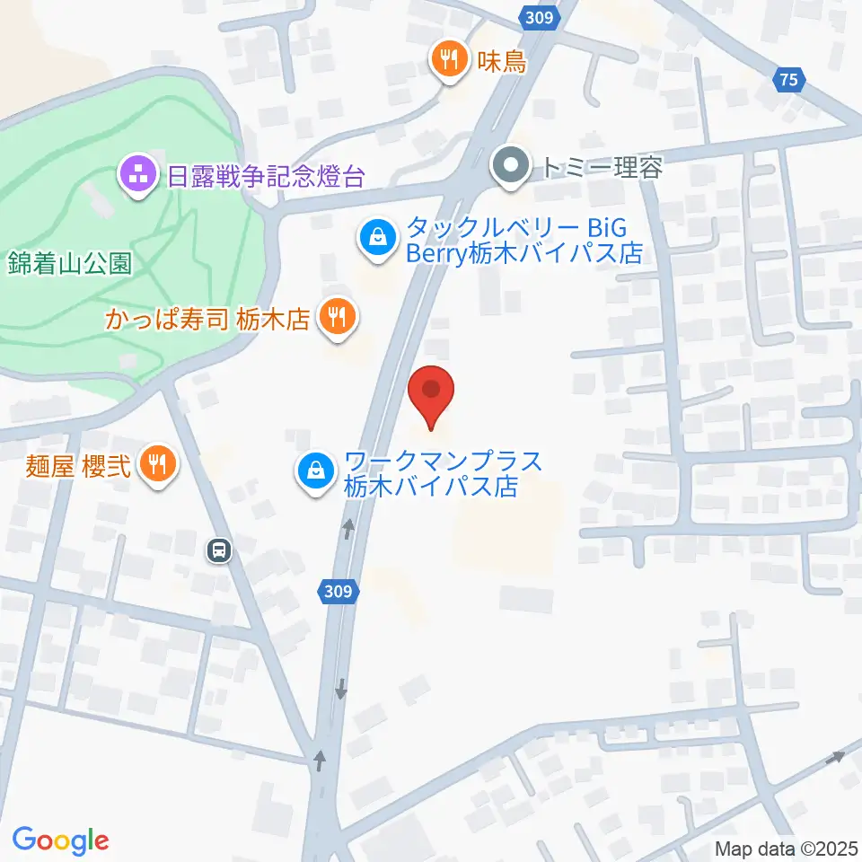 オオノ楽器 栃木店周辺のホテル一覧地図