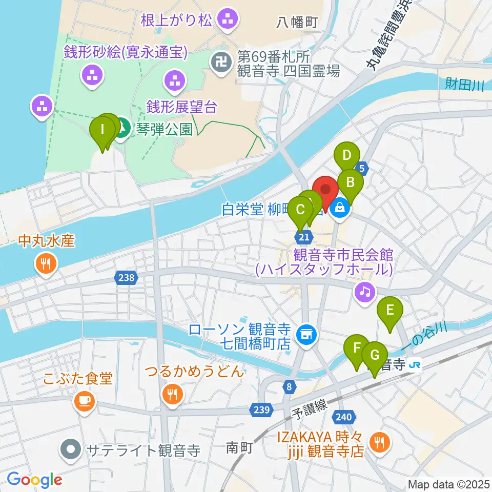 オオサカヤ 観音寺本店周辺のホテル一覧地図