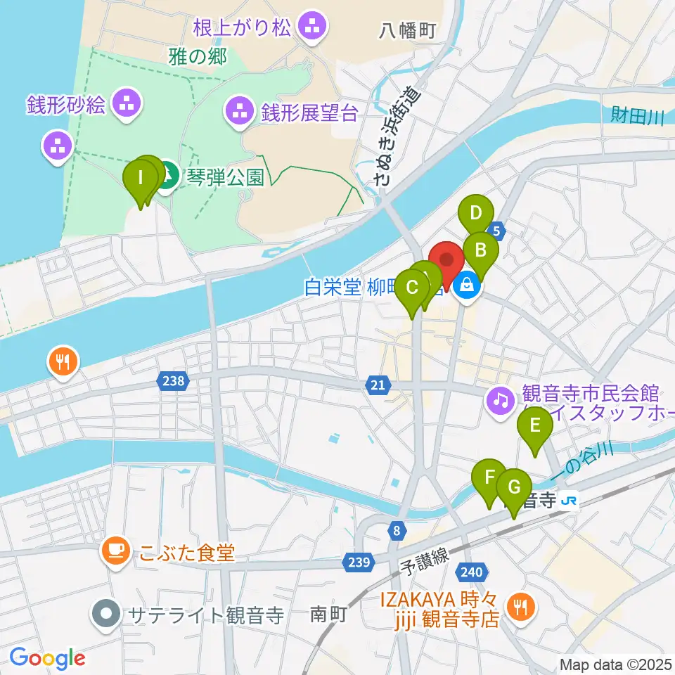 オオサカヤ 観音寺本店周辺のホテル一覧地図