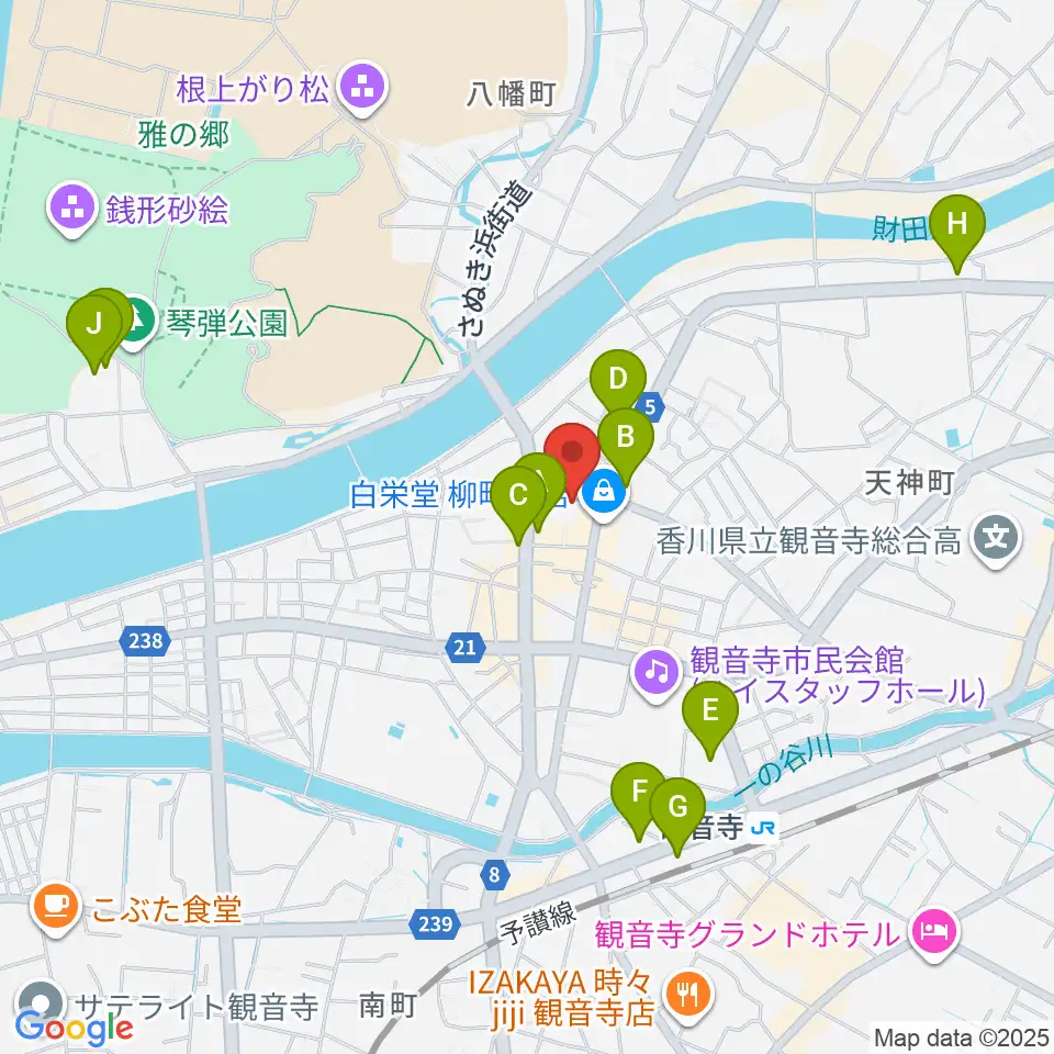 オオサカヤ 観音寺本店周辺のホテル一覧地図