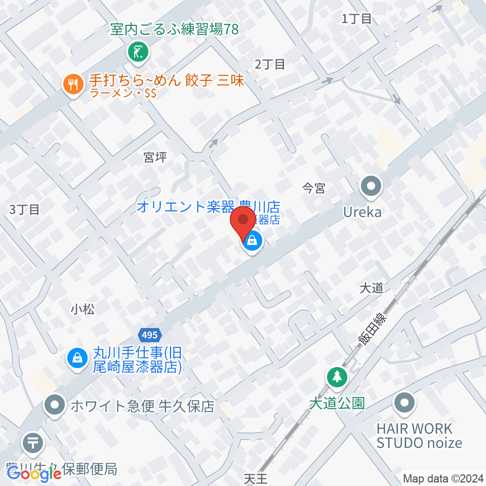 オリエント楽器 豊川店周辺のホテル一覧地図