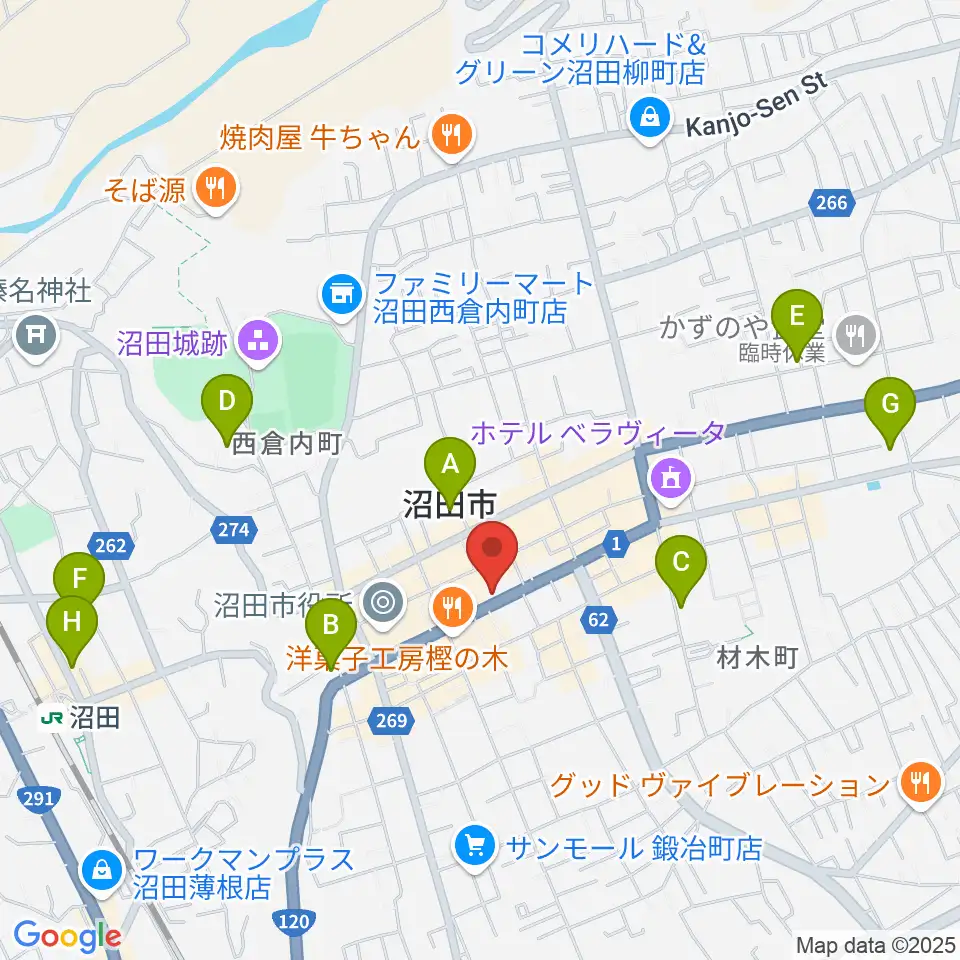 小池楽器店周辺のホテル一覧地図