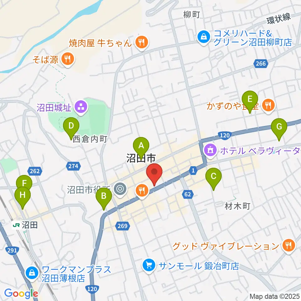 小池楽器店周辺のホテル一覧地図