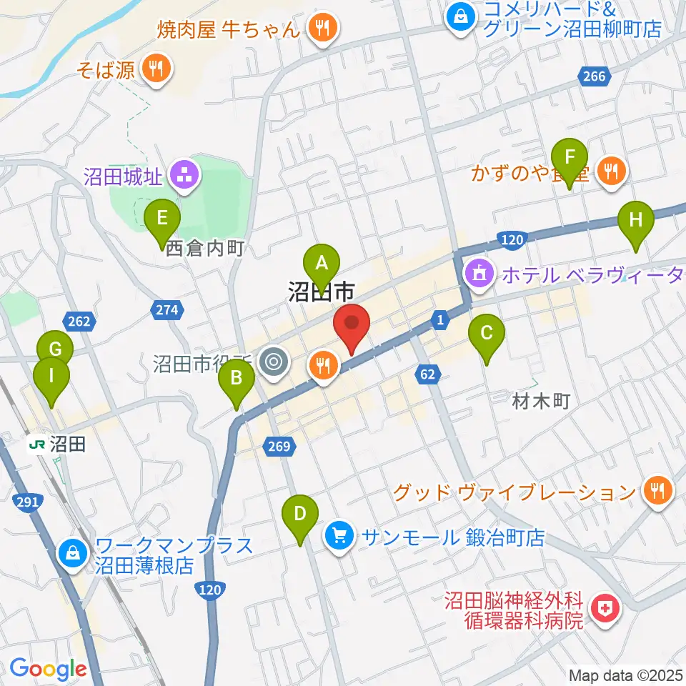 小池楽器店周辺のホテル一覧地図