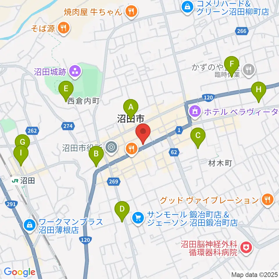 小池楽器店周辺のホテル一覧地図