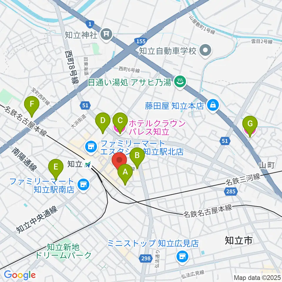 ピアノ百貨知立店周辺のホテル一覧地図