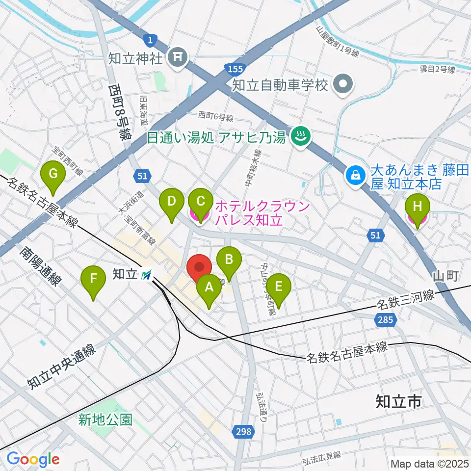 ピアノ百貨知立店周辺のホテル一覧地図