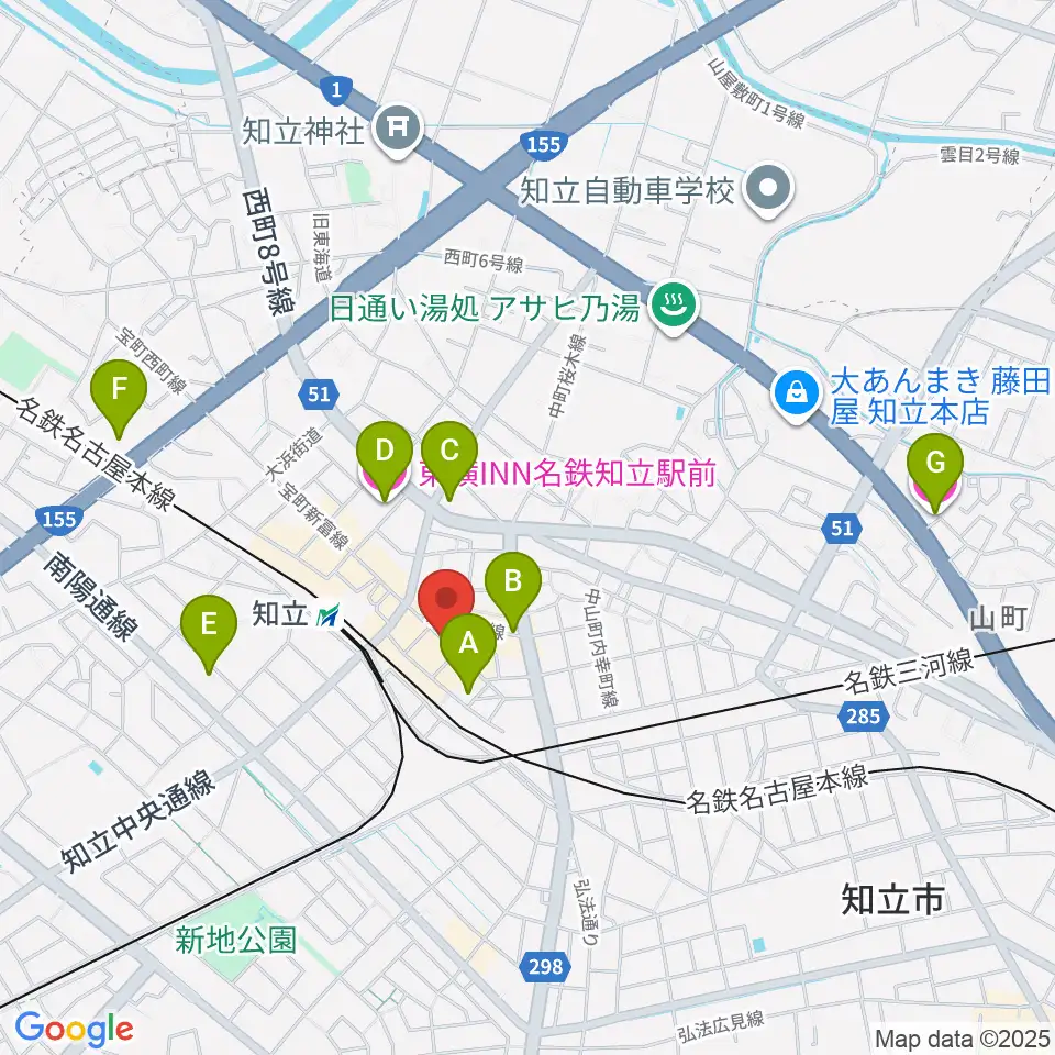 ピアノ百貨知立店周辺のホテル一覧地図