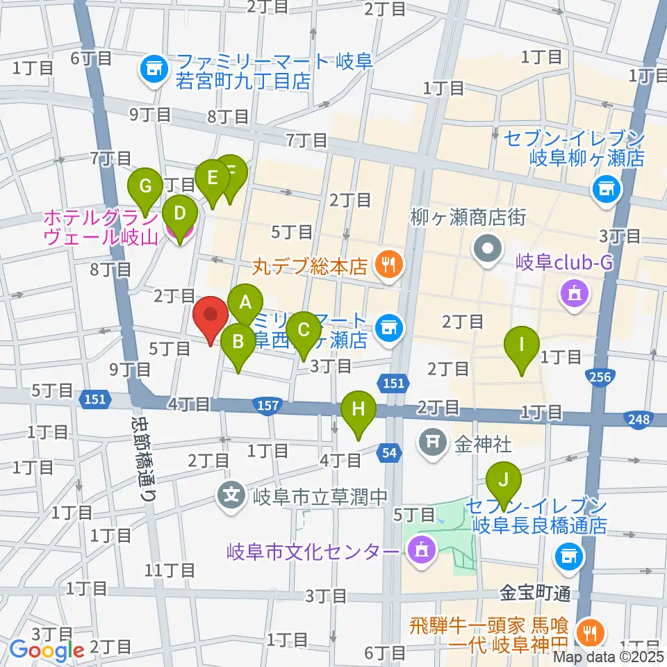 ピアノ百貨 岐阜店周辺のホテル一覧地図