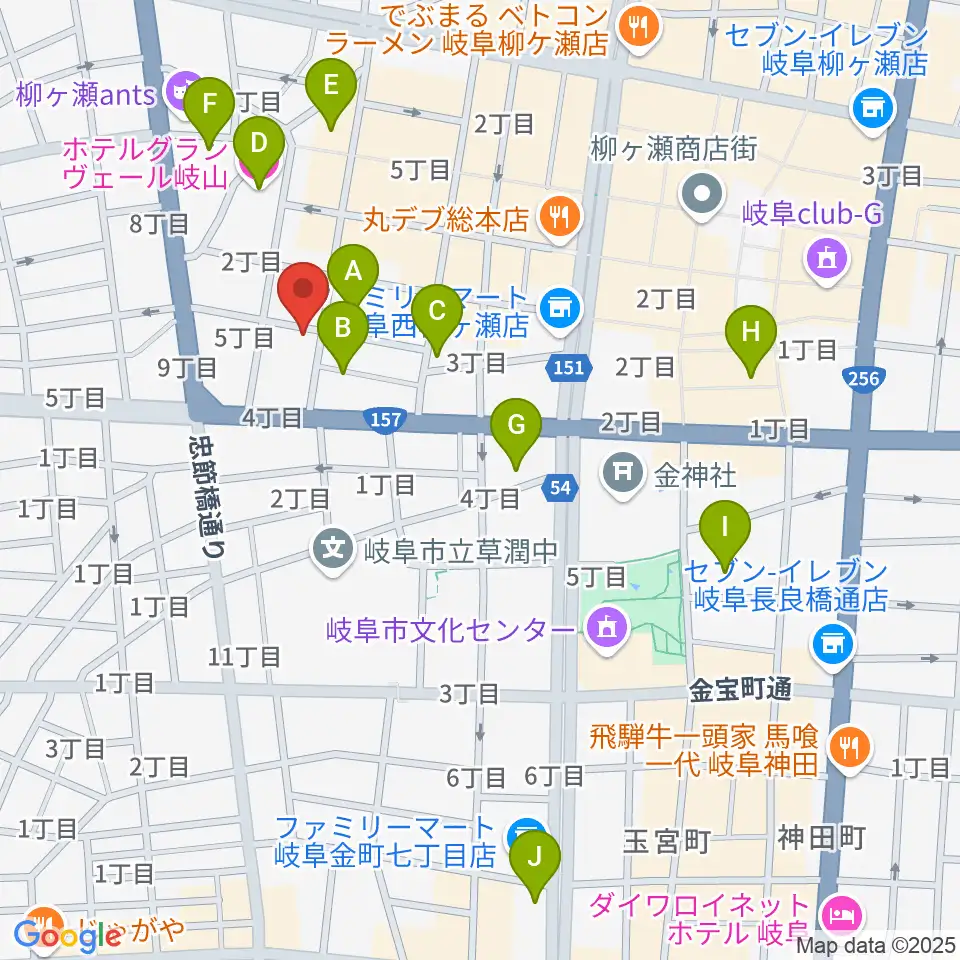 ピアノ百貨 岐阜店周辺のホテル一覧地図