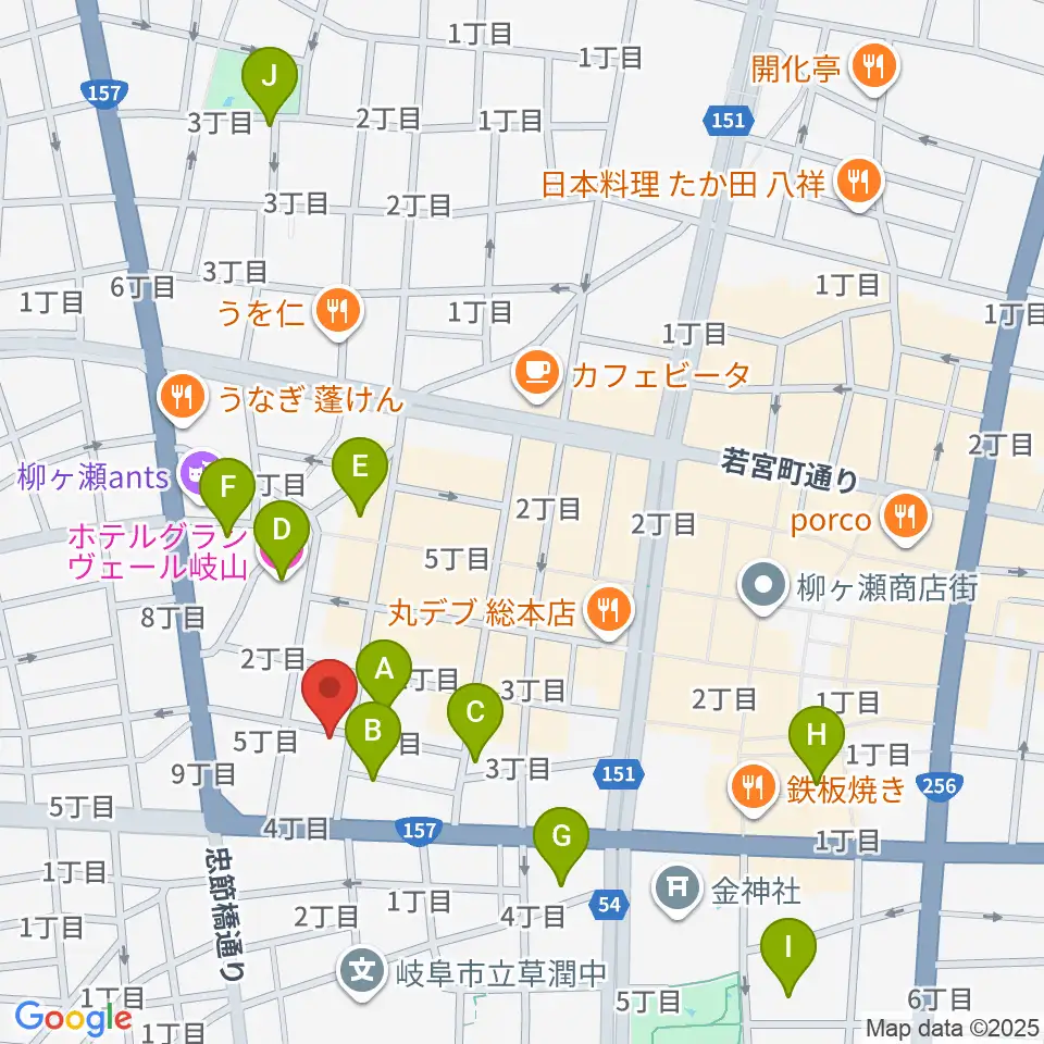 ピアノ百貨 岐阜店周辺のホテル一覧地図