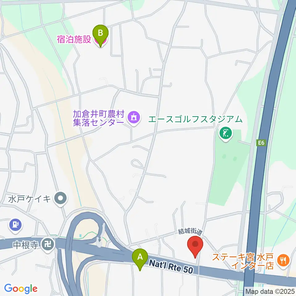 ピアノハウス水戸周辺のホテル一覧地図