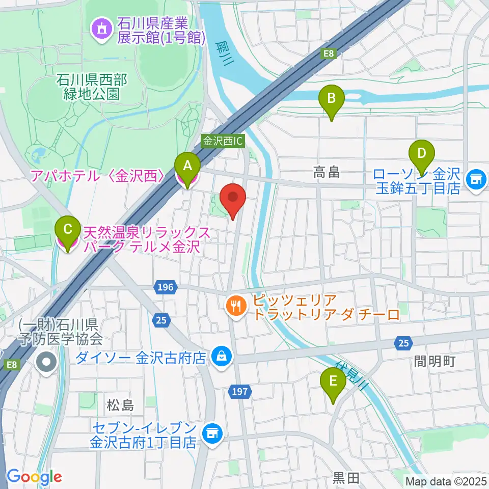 ピアノ工房カナザワ周辺のホテル一覧地図