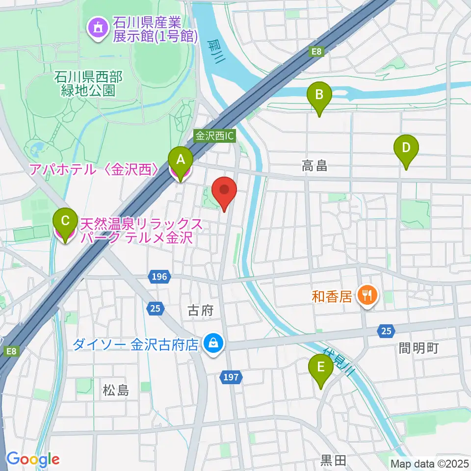 ピアノ工房カナザワ周辺のホテル一覧地図